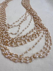 Pearls bunch chain 15 lines layered-Silver Neckpiece-PL-House of Taamara