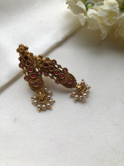 Pearls bunch vintage style earrings-Earrings-PL-House of Taamara