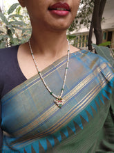 Pearls mala with ruby & green chand kundan-Silver Neckpiece-PL-House of Taamara