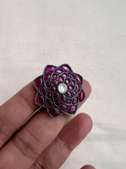 Pink kemp flower adjustable ring-Finger Ring-CI-House of Taamara
