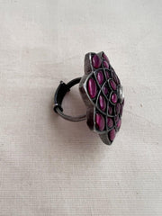 Pink kemp flower adjustable ring-Finger Ring-CI-House of Taamara