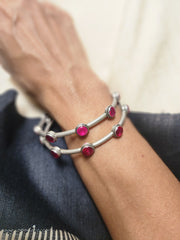 Pink kemp stone bangles, PAIR-Silver Bracelet-CI-House of Taamara
