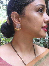 Quartz carved square antique style earrings-Earrings-PL-House of Taamara