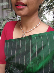 Rose gold polish zircon necklace-Silver Neckpiece-CI-House of Taamara