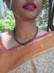 Single Line Akoya Pearls-Silver Neckpiece-House of Taamara-House of Taamara