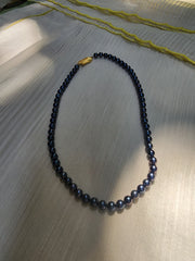 Single Line Akoya Pearls-Silver Neckpiece-House of Taamara-House of Taamara