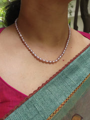 Single Line Fresh Water Pearls-Silver Neckpiece-House of Taamara-House of Taamara