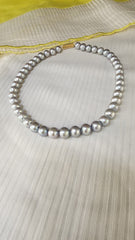 Single Line Fresh Water Pearls-Silver Neckpiece-House of Taamara-House of Taamara