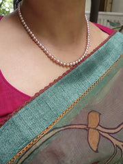 Single Line Fresh Water Pearls-Silver Neckpiece-House of Taamara-House of Taamara