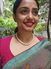 Single Line Fresh Water Pearls-Silver Neckpiece-House of Taamara-House of Taamara