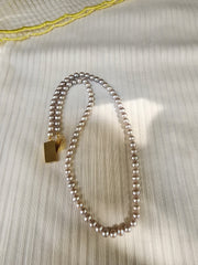 Single Line Fresh Water Pearls-Silver Neckpiece-House of Taamara-House of Taamara