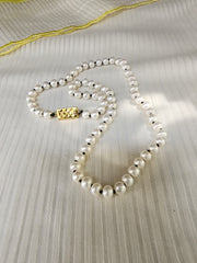 Single Line Fresh Water Pearls-Silver Neckpiece-House of Taamara-House of Taamara