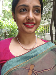 Single Line Fresh Water Pearls-Silver Neckpiece-House of Taamara-House of Taamara