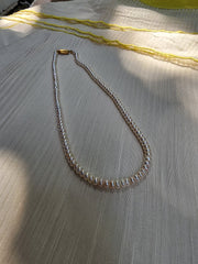 Single Line Fresh Water Pearls-Silver Neckpiece-House of Taamara-House of Taamara