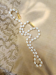 Single Line Fresh Water Pearls-Silver Neckpiece-House of Taamara-House of Taamara