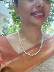 Single Line Fresh Water Pearls-Silver Neckpiece-House of Taamara-House of Taamara
