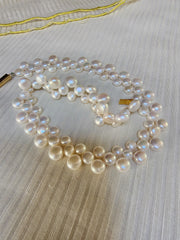 Single Line Fresh Water Pearls-Silver Neckpiece-House of Taamara-House of Taamara
