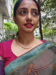 Single Line Fresh Water Pearls-Silver Neckpiece-House of Taamara-House of Taamara