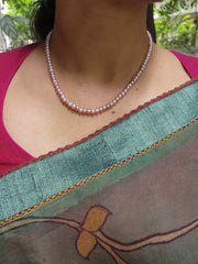 Single Line Fresh Water Pearls-Silver Neckpiece-House of Taamara-House of Taamara