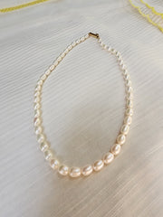 Single Line Fresh Water Pearls-Silver Neckpiece-House of Taamara-House of Taamara