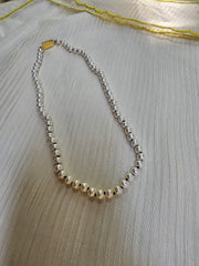 Single Line Fresh Water Pearls-Silver Neckpiece-House of Taamara-House of Taamara
