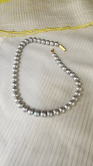 Single Line Fresh Water Pearls-Silver Neckpiece-House of Taamara-House of Taamara
