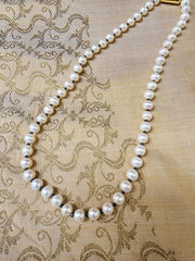 Single Line Fresh Water Pearls-Silver Neckpiece-House of Taamara-House of Taamara