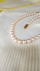 Single Line Fresh Water Pearls-Silver Neckpiece-House of Taamara-House of Taamara