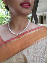 Single Line Fresh Water Pearls-Silver Neckpiece-House of Taamara-House of Taamara