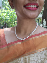 Single Line Fresh Water Pearls-Silver Neckpiece-House of Taamara-House of Taamara