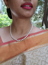 Single Line Fresh Water Pearls-Silver Neckpiece-House of Taamara-House of Taamara
