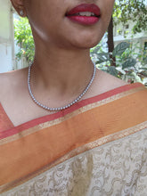 Single Line Fresh Water Pearls-Silver Neckpiece-House of Taamara-House of Taamara