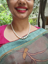 Single Line Fresh Water Pearls-Silver Neckpiece-House of Taamara-House of Taamara