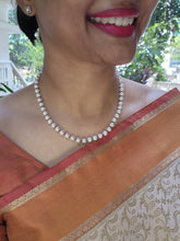 Single Line Fresh Water Pearls-Silver Neckpiece-House of Taamara-House of Taamara