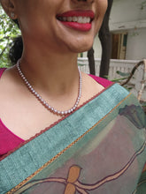 Single Line Fresh Water Pearls-Silver Neckpiece-House of Taamara-House of Taamara