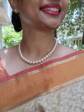 Single Line Fresh Water Pearls-Silver Neckpiece-House of Taamara-House of Taamara