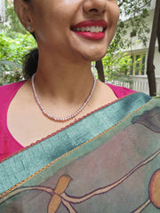 Single Line Fresh Water Pearls-Silver Neckpiece-House of Taamara-House of Taamara