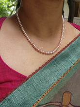 Single Line Fresh Water Pearls-Silver Neckpiece-House of Taamara-House of Taamara