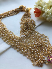 Tai Tai pendant with Pearls bunch mala-Silver Neckpiece-PL-House of Taamara