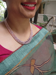 Three Line Fresh Water Pearls-Silver Neckpiece-House of Taamara-House of Taamara