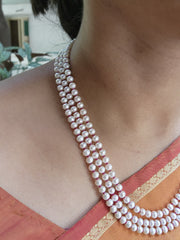 Three Line Fresh Water Pearls-Silver Neckpiece-House of Taamara-House of Taamara