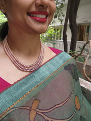 Three Line Fresh Water Pearls-Silver Neckpiece-House of Taamara-House of Taamara