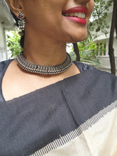 Thussi necklace with earrings, SET-Silver Neckpiece-CI-House of Taamara