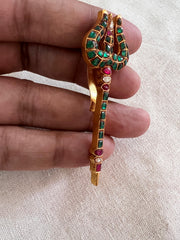 Trishul kundan pendant with earrings, SET-Silver Neckpiece-PL-House of Taamara