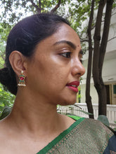 Turquoise & ruby earrings with pearls-Earrings-PL-House of Taamara