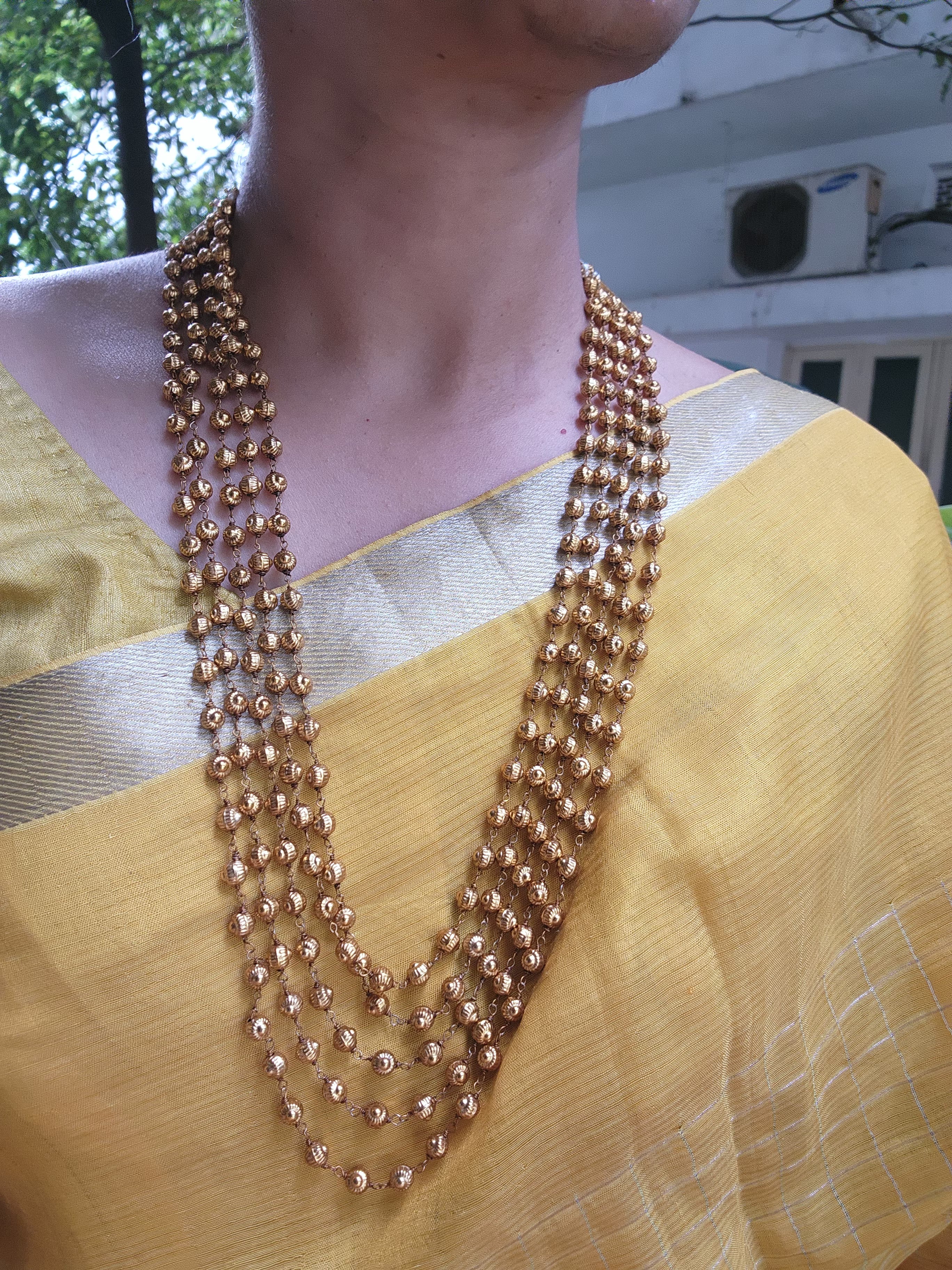 Turquoise side mope with antique style beads 5 layered necklace-Silver Neckpiece-PL-House of Taamara