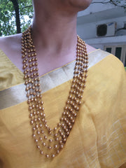 Turquoise side mope with antique style beads 5 layered necklace-Silver Neckpiece-PL-House of Taamara