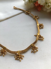 Tussi chain with pearls bunch-Silver Neckpiece-PL-House of Taamara