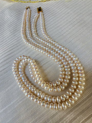 Two Line Fresh Water Pearls-Silver Neckpiece-House of Taamara-House of Taamara