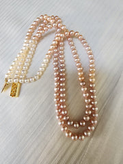 Two Line Fresh Water Pearls-Silver Neckpiece-House of Taamara-House of Taamara